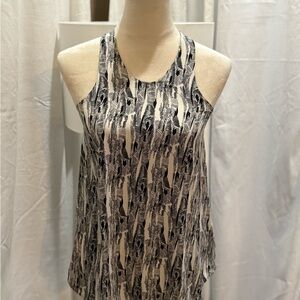Alexander Wang Monochrome Patterned Tank Top 100% silk